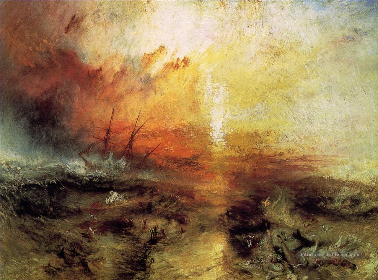 Turner Le Navire des Esclaves Paysage marin Peintures à l'huile